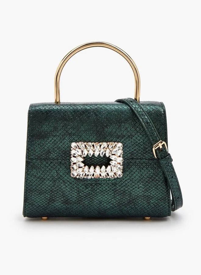 Flora Bella By Shoexpress Metallic Handbag With Crystal Buckle Ramadan Collection